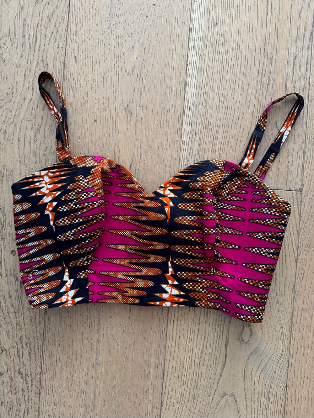 Grass-fields African print bustier corset top from the UK-based clothing brand